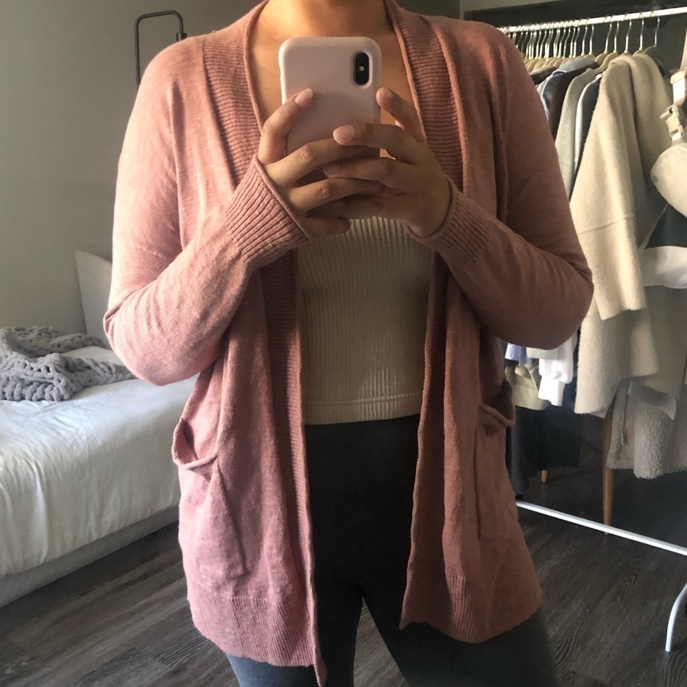 Madewell Light Open Pocket Cardigan in Pink S - Picture 3 of 11